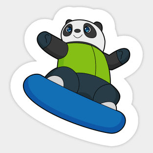 Panda as Snowboarder with Snowboard Sticker